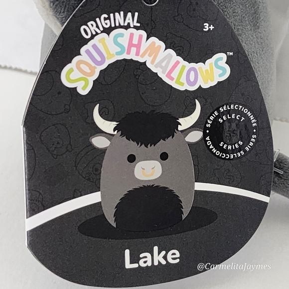 🖤 LAKE 🐃 Black Bull Select Series Clip Original Squishmallow ☆ NWT ☆ - Picture 4 of 9